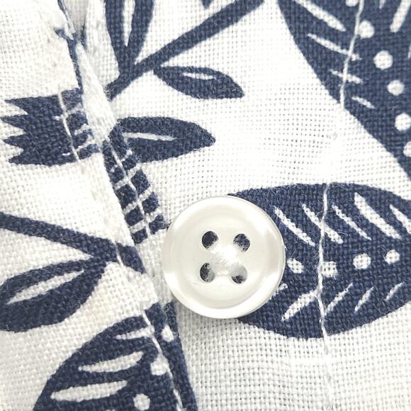 Boden Addie Linen Midi Dress US6R Blue Bird Floral Belt Pocket Block Resort Boho - Picture 14 of 16